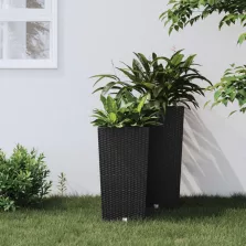  vidaXL antracit polipropilén rattan ültetvény kivehető belsővel