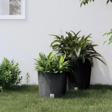   vidaXL antracit polipropilén rattan ültetvény kivehető belsővel