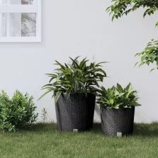   vidaXL antracit polipropilén rattan ültetvény kivehető belsővel