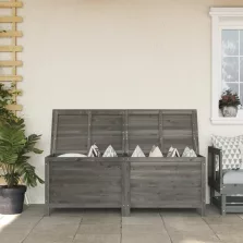   vidaXL antracit tömör fenyőfa kerti tárolóláda 150 x 50 x 56,5 cm