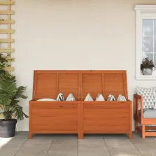   vidaXL barna tömör fenyőfa kerti tárolóláda 150 x 50 x 56,5 cm