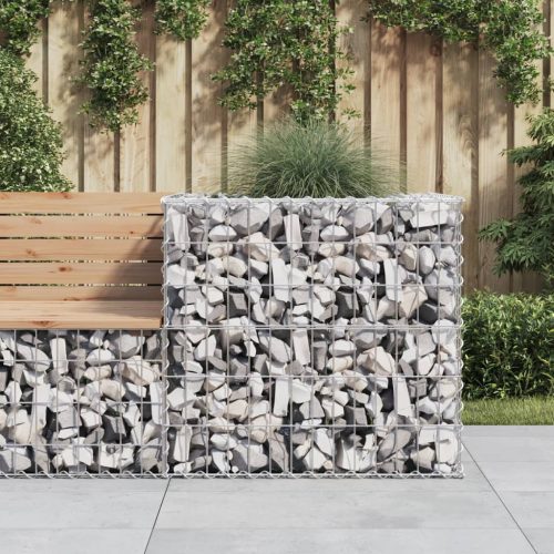 vidaXL ezüst horganyzott vas gabion kosár 70 x 70 x 65 cm