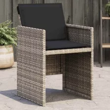   vidaXL 4 db világosszürke polyrattan kerti szék párnával