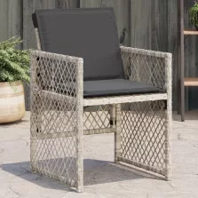   vidaXL 4 db világosszürke polyrattan kerti szék párnával