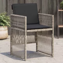   vidaXL 4 db világosszürke polyrattan kerti szék párnával
