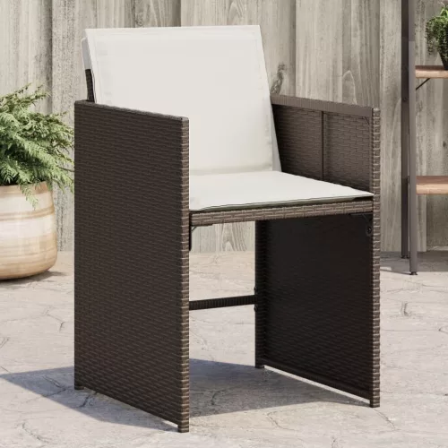 vidaXL 4 db barna polyrattan kerti szék párnával