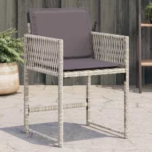   vidaXL 4 db világosszürke polyrattan kerti szék párnával