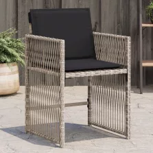   vidaXL 4 db világosszürke polyrattan kerti szék párnával