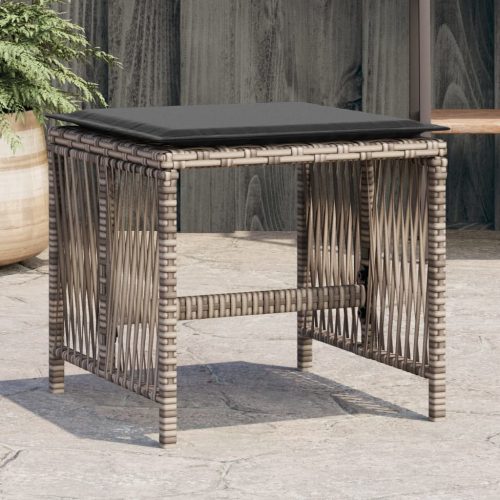 vidaXL 4 db szürke polyrattan kerti szék párnával 41 x 41 x 36 cm