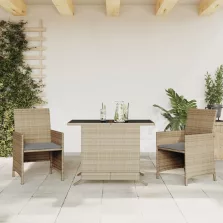   vidaXL 3 részes vegyes bézs polyrattan bisztrógarnitúra párnákkal