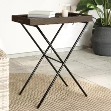   vidaXL barna összecsukható polyrattan tálcaasztal 65 x 40 x 75 cm