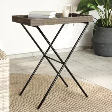   vidaXL szürke összecsukható polyrattan tálcaasztal 65 x 40 x 75 cm