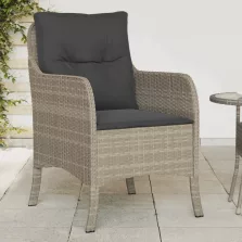   vidaXL 2 db világosszürke polyrattan kerti szék párnával