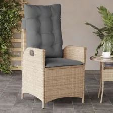   vidaXL vegyes bézs polyrattan dönthető kerti szék párnákkal