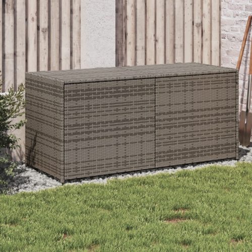 vidaXL szürke polyrattan kerti tárolóláda 283 L