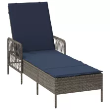   vidaXL Napozóágy Szürke PE Rattan 157 x 55 x 92 cm Összecsukható