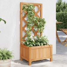 vidaXL barna tömör fenyőfa rácsos ültetőláda