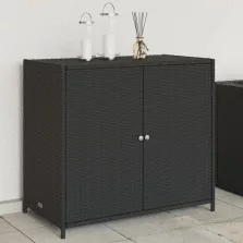   vidaXL fekete polyrattan kerti tárolószekrény 83 x 45 x 76 cm