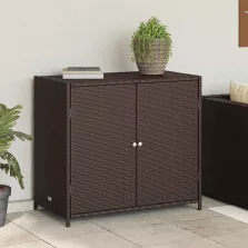 vidaXL barna polyrattan kerti tárolószekrény 83x45x76 cm