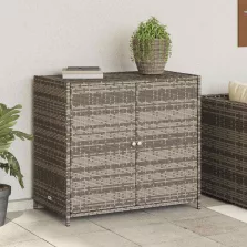   vidaXL szürke polyrattan kerti tárolószekrény 83x45x76 cm