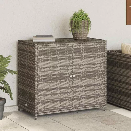 vidaXL szürke polyrattan kerti tárolószekrény 83x45x76 cm