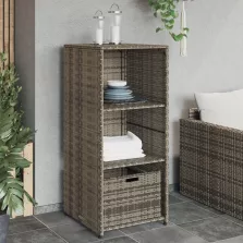   vidaXL szürke polyrattan kerti tárolószekrény 50 x 55 x 115 cm