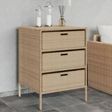   vidaXL bézs polyrattan kerti tárolószekrény 55 x 59 x 80 cm