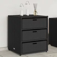   vidaXL fekete polyrattan kerti tárolószekrény 55 x 59 x 69 cm