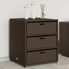   vidaXL barna polyrattan kerti tárolószekrény 55 x 59 x 69 cm