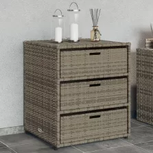   vidaXL szürke polyrattan kerti tárolószekrény 55 x 59 x 69 cm