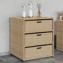   vidaXL bézs polyrattan kerti tárolószekrény 55 x 59 x 69 cm