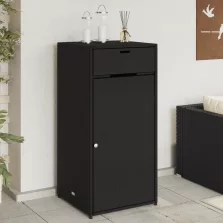   vidaXL fekete polyrattan kerti tárolószekrény 55 x 55 x 111 cm
