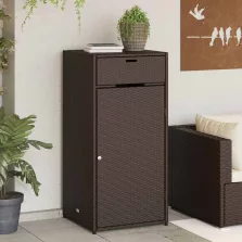   vidaXL barna polyrattan kerti tárolószekrény 55 x 55 x 111 cm