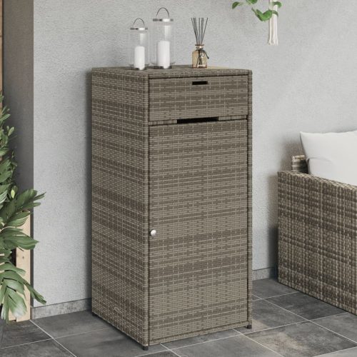 vidaXL szürke polyrattan kerti tárolószekrény 55 x 55 x 111 cm