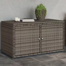   vidaXL szürke polyrattan kerti tárolószekrény 110 x 55 x 60,5 cm