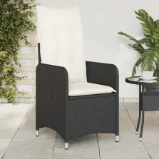   vidaXL 2 db fekete polyrattan dönthető kerti szék párnával