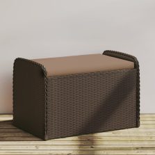   vidaXL barna polyrattan tárolópad párnával 80 x 51 x 52 cm
