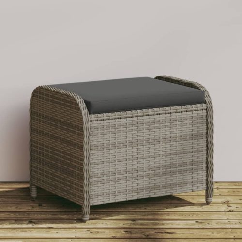 vidaXL szürke polyrattan kerti szék párnával 58 x 46 x 46 cm