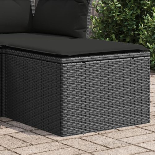 vidaXL fekete polyrattan kerti szék párnával 55 x 55 x 37 cm