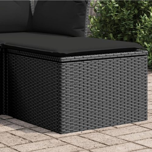 vidaXL fekete polyrattan kerti szék párnával 55 x 55 x 37 cm