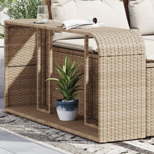 vidaXL 2 db bézs polyrattan tárolópolc