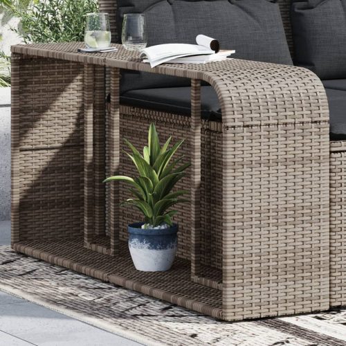 vidaXL 2 db szürke polyrattan tárolópolc