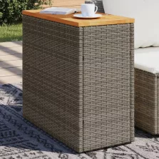   vidaXL szürke polyrattan falapos kerti kisasztal 58 x 27,5 x 55 cm