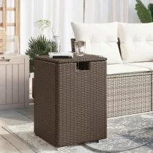  vidaXL barna polyrattan propántartály borító asztal 40 x 40 x 60 cm