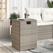   vidaXL szürke polyrattan propántartály borító asztal 40 x 40 x 60 cm