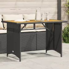   vidaXL fekete polyrattan falapos kerti asztal 110 x 68 x 70 cm