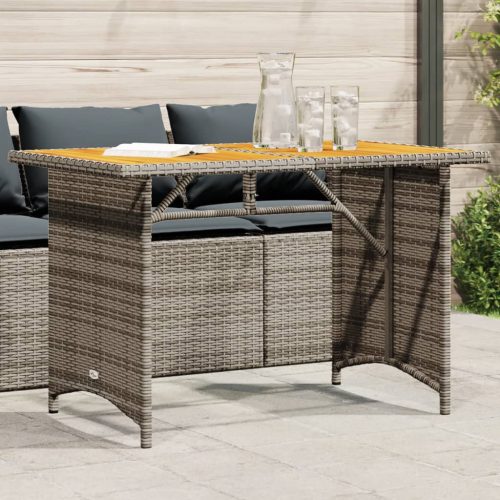 vidaXL szürke polyrattan falapos kerti asztal 110x68x70 cm