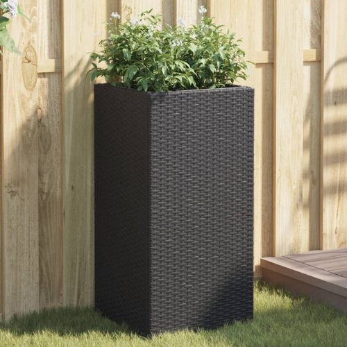 vidaXL fekete polyrattan kerti ültetőláda 40x40x80 cm