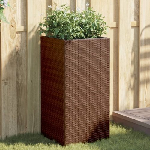 vidaXL barna polyrattan kerti ültetőláda 40x40x80 cm