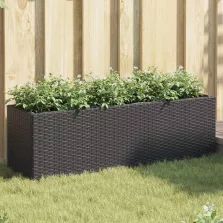   vidaXL fekete polyrattan kerti ültetőláda 3 cseréppel 105x30x32 cm
